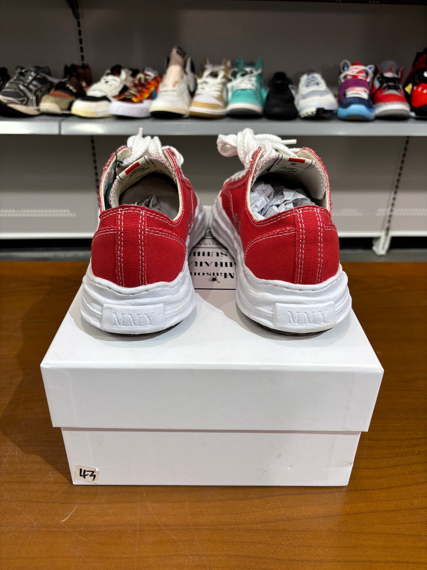 Preowned Maison Mihara Yasuhiro Hank OG Sole Canvas Low Red