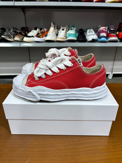 Preowned Maison Mihara Yasuhiro Hank OG Sole Canvas Low Red