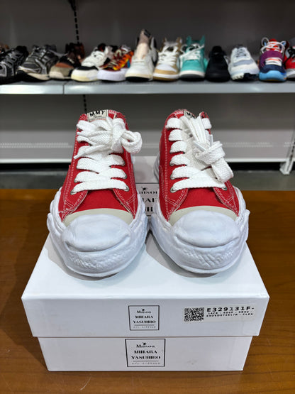 Preowned Maison Mihara Yasuhiro Hank OG Sole Canvas Low Red