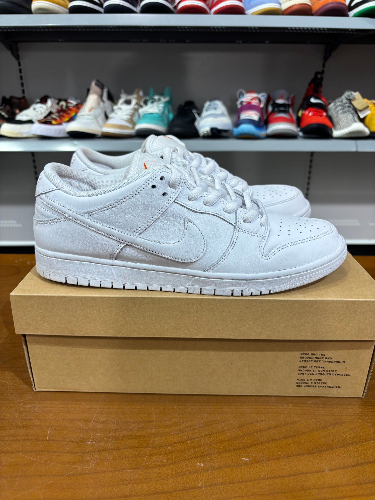 Preowned Nike SB Dunk Low Triple White