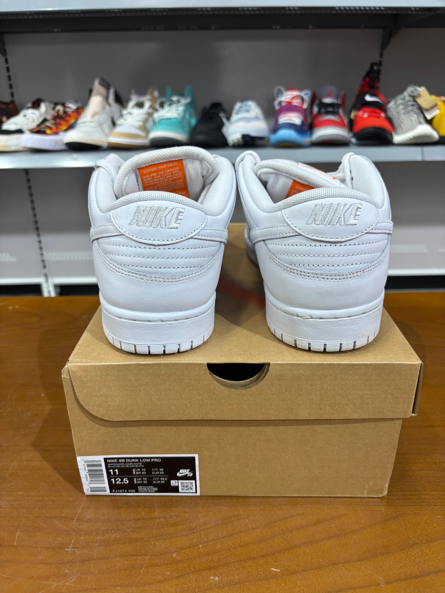 Preowned Nike SB Dunk Low Triple White