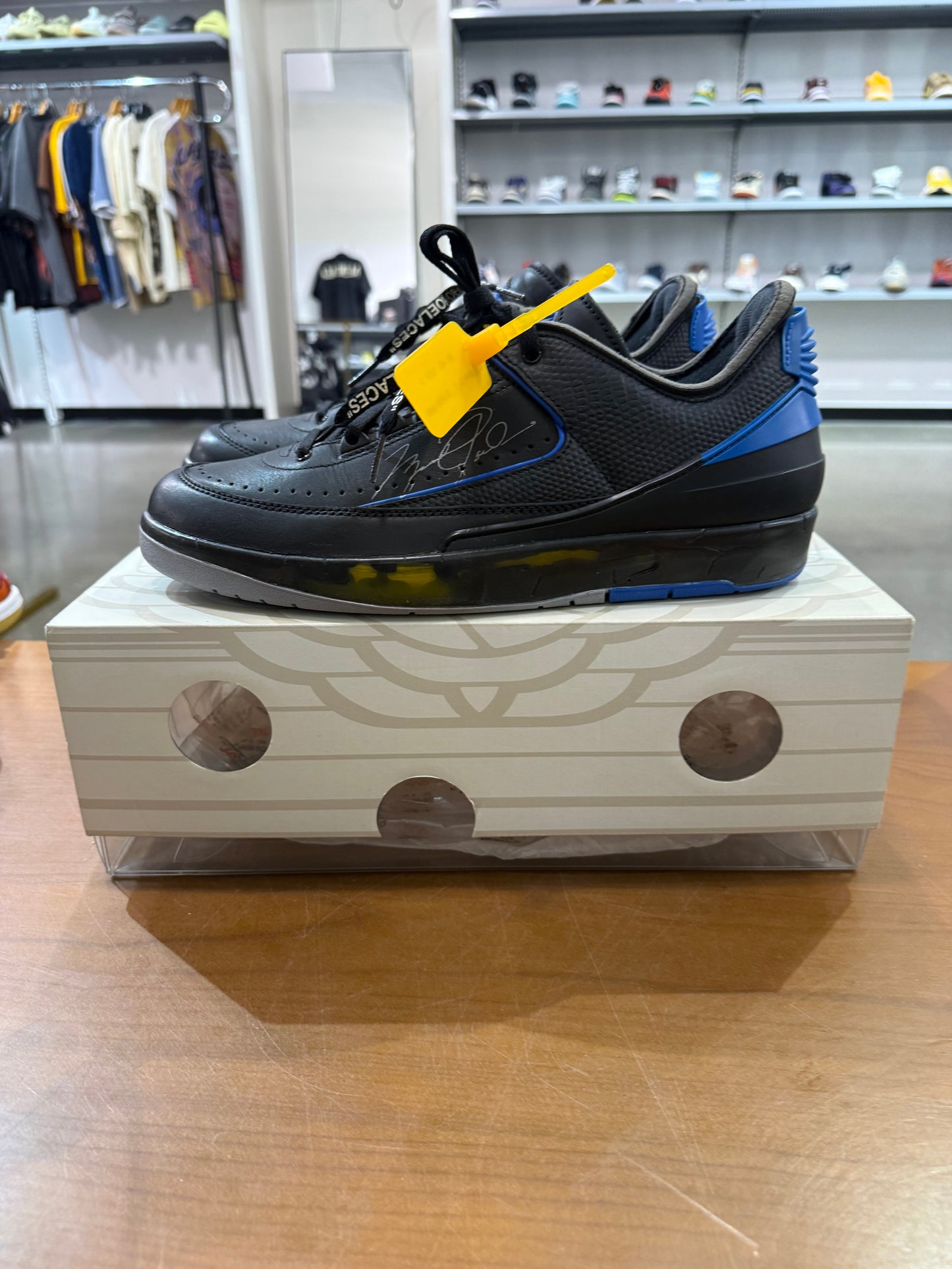 Preowned Air Jordan 2 Low Off-White Black Blue