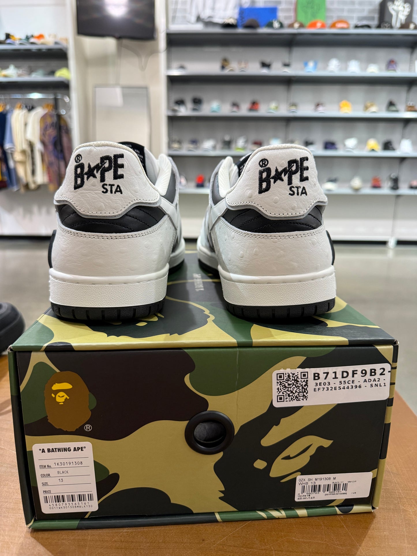A Bathing Ape Sk8 Sta #1 Ostrick Pack White Black