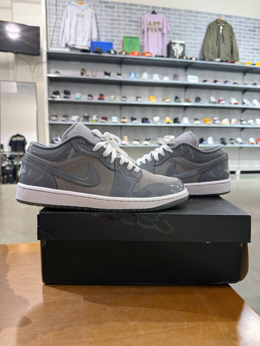 Preowned Air Jordan 1 Low Medium Cool Grey White