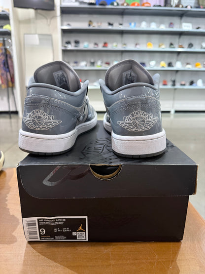 Preowned Air Jordan 1 Low Medium Cool Grey White
