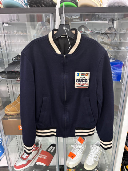 Preowned Gucci Wool Blouson Patch Bomber