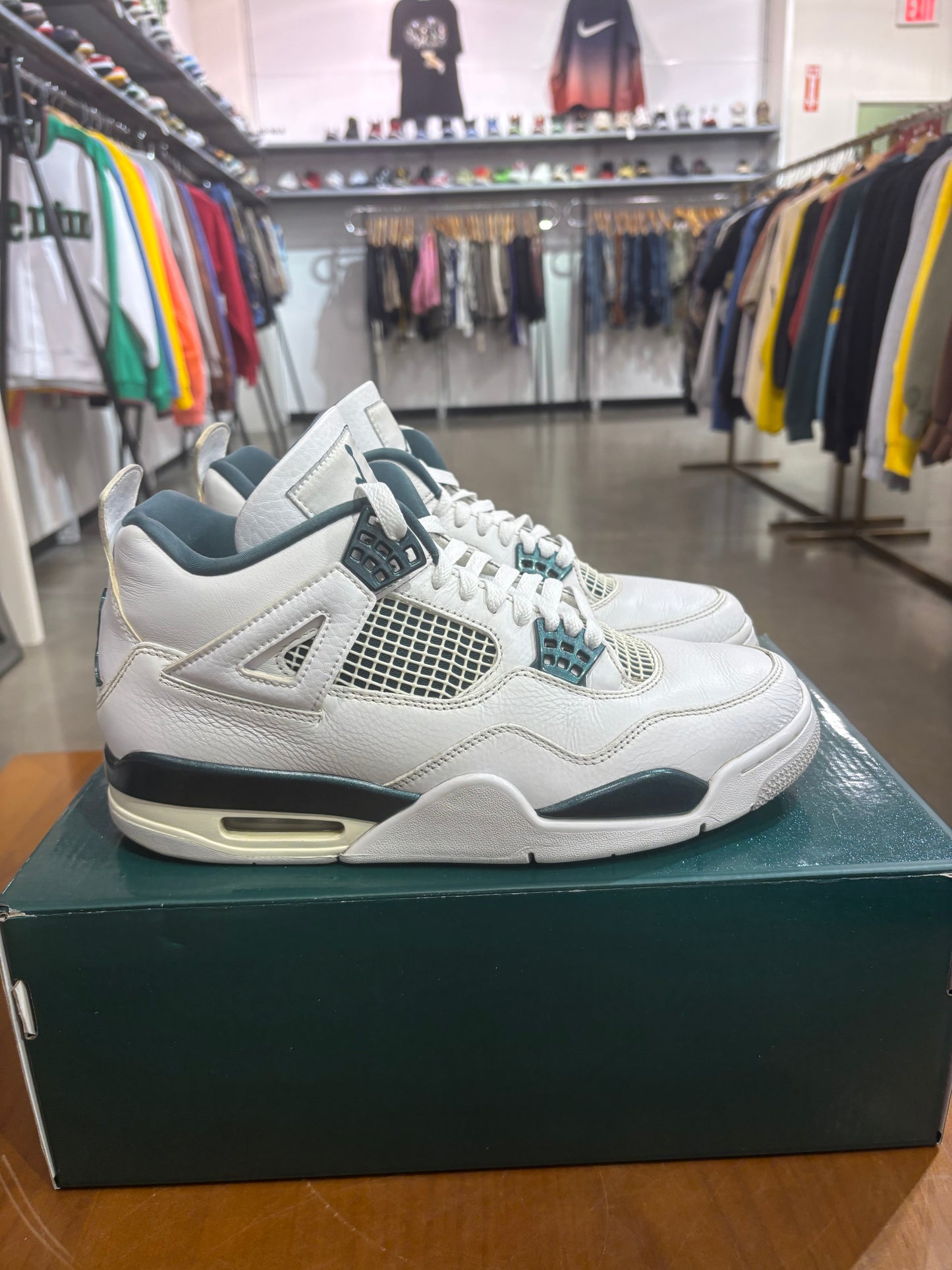 Preowned Air Jordan 4 Oxidized Green