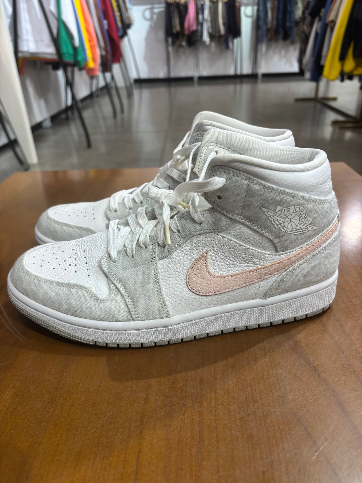 Preowned Air Jordan 1 Mid SE Light Iron Ore