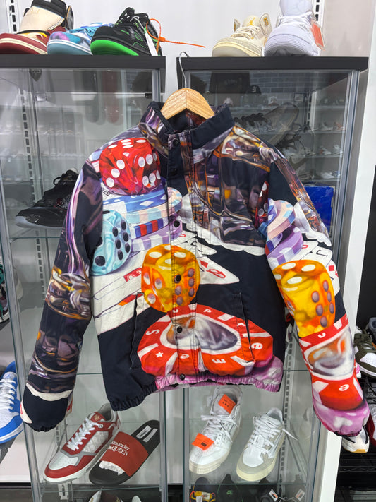 Preowned Supreme Casino Down Jacket Black