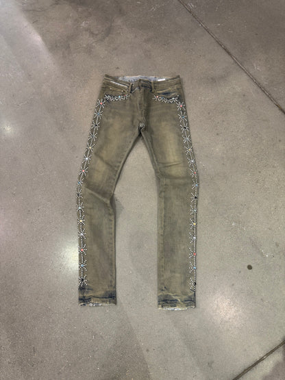 Preowned MNML Studded Stained Jeans