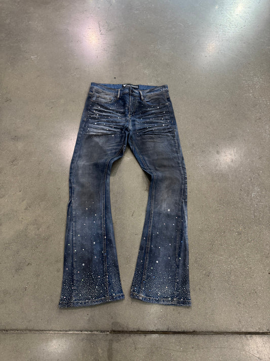 Preowned Valabasas Jeans Rhinestone Dirty Flare
