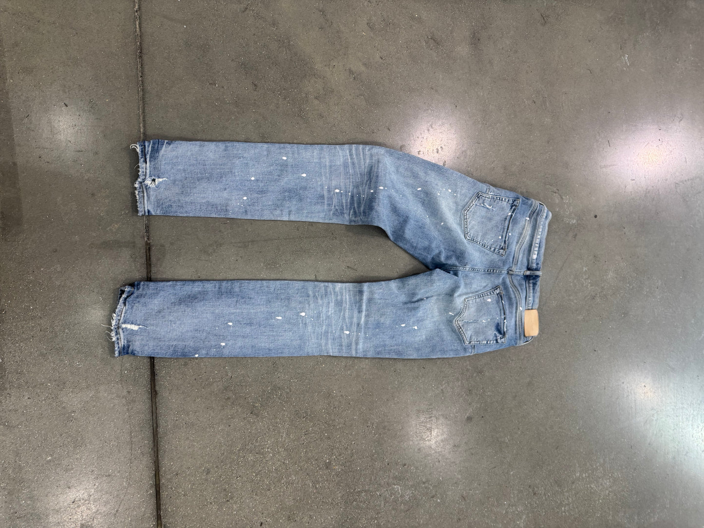 Preowned Purple Jeans P001 Paint Ripped