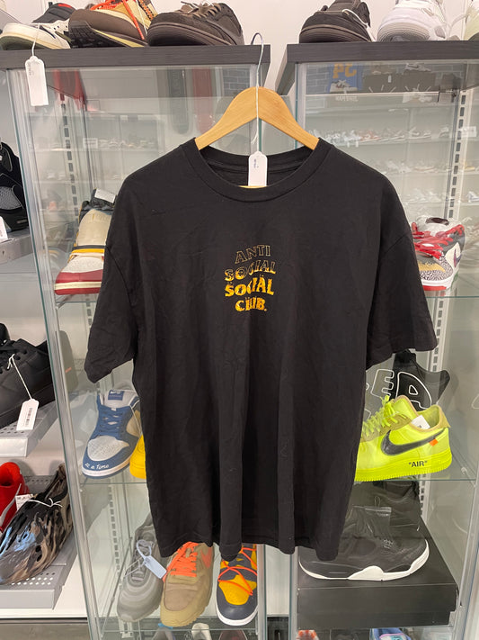 Preowned Anti Social Social Club Tee Black Yellow
