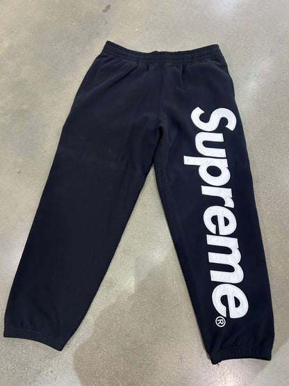 Supreme Satin Applique Sweatpant Black