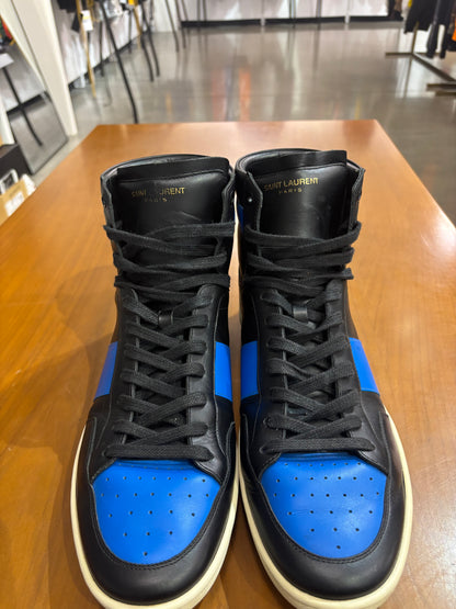Preowned Saint Laurent Signature Court Sneaker SL-10H Black/Royal