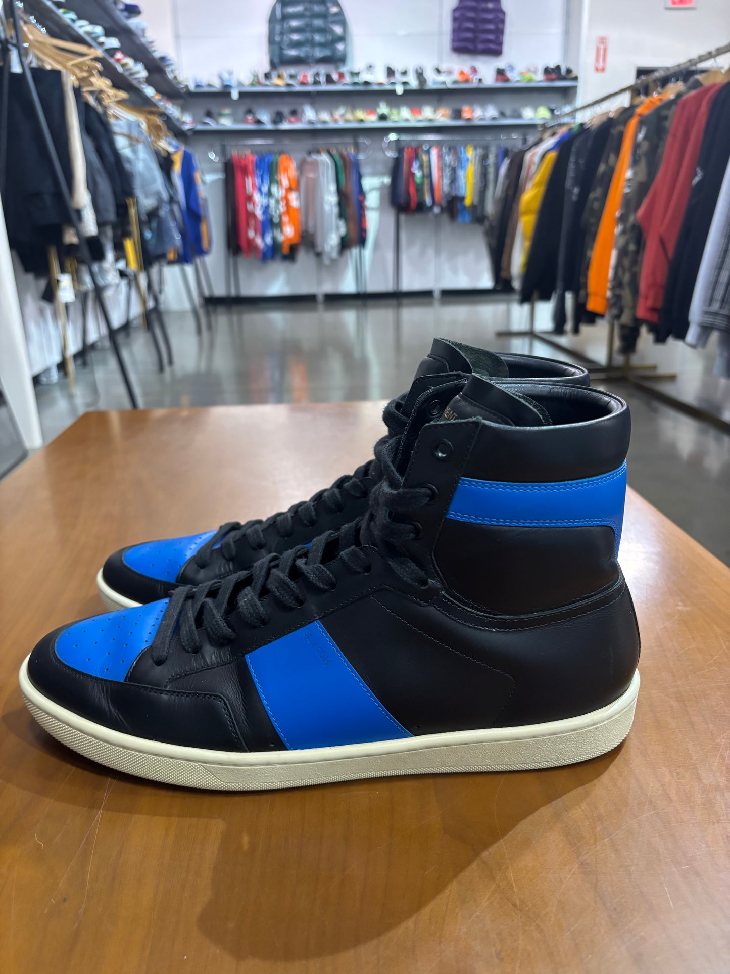 Preowned Saint Laurent Signature Court Sneaker SL-10H Black/Royal