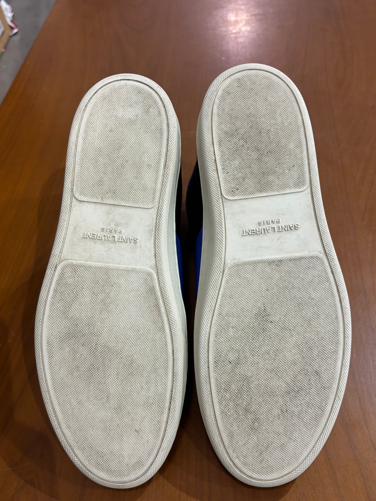 Preowned Saint Laurent Signature Court Sneaker SL-10H Black/Royal