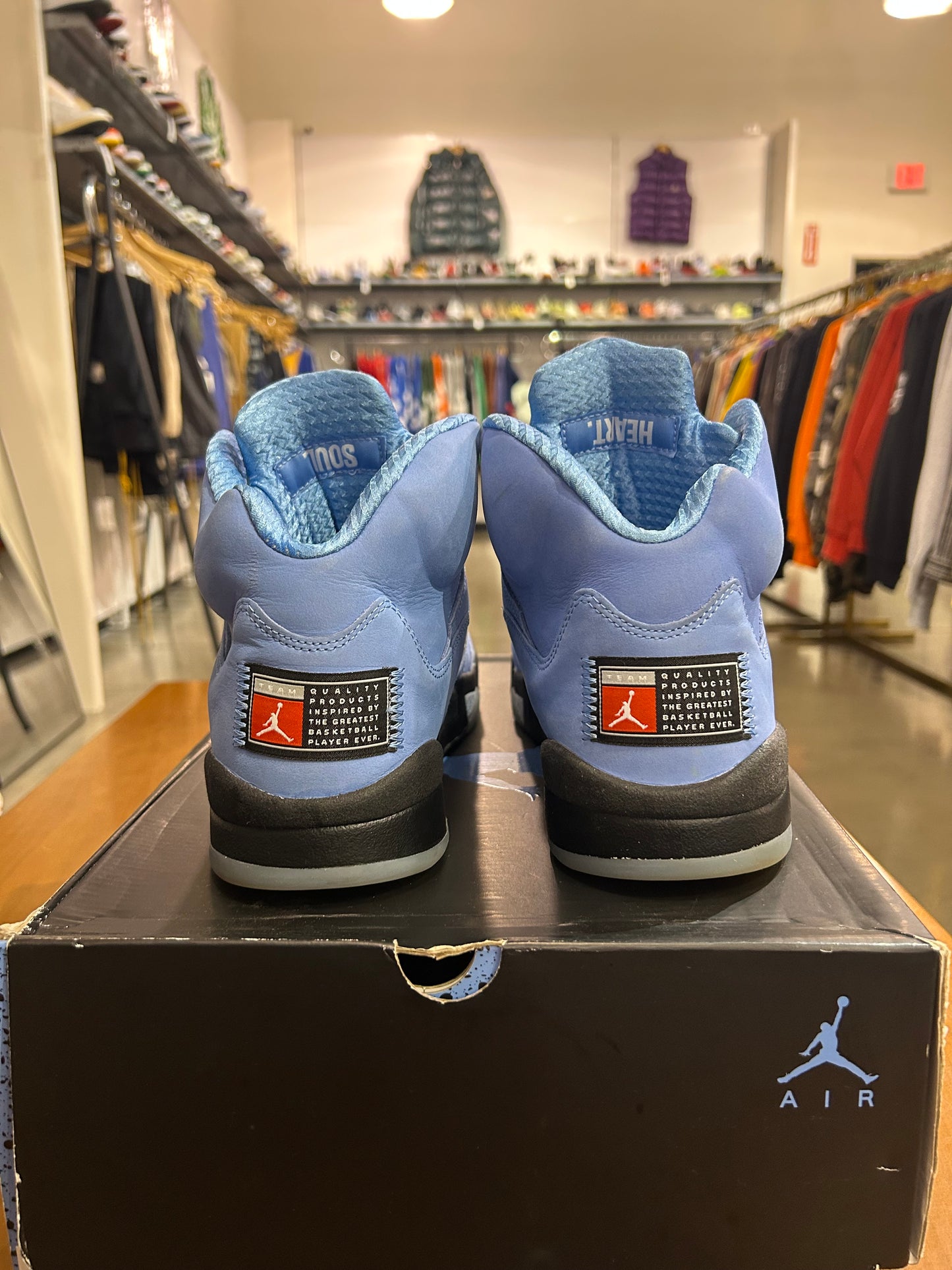 Preowned Air Jordan 5 UNC University Blue