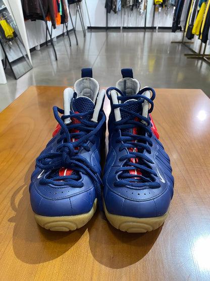 Preowned Nike Foamposite Blue Void University Red