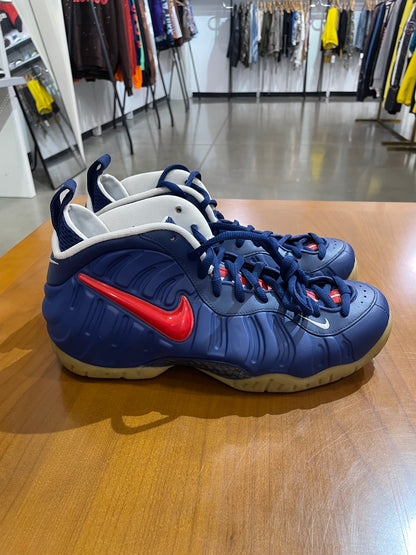 Preowned Nike Foamposite Blue Void University Red