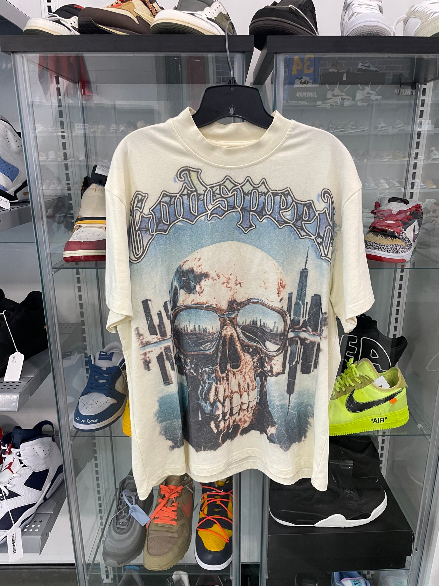 Preowned Godspeed Skull Reflection Tee Cream