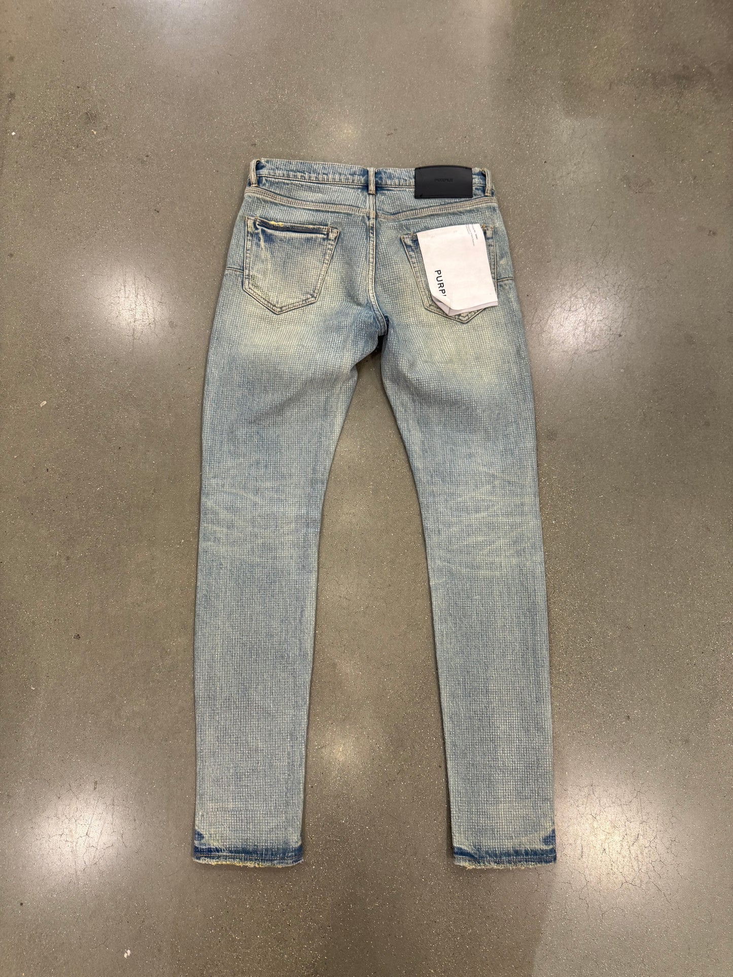 Preowned Purple Jeans Scale Print