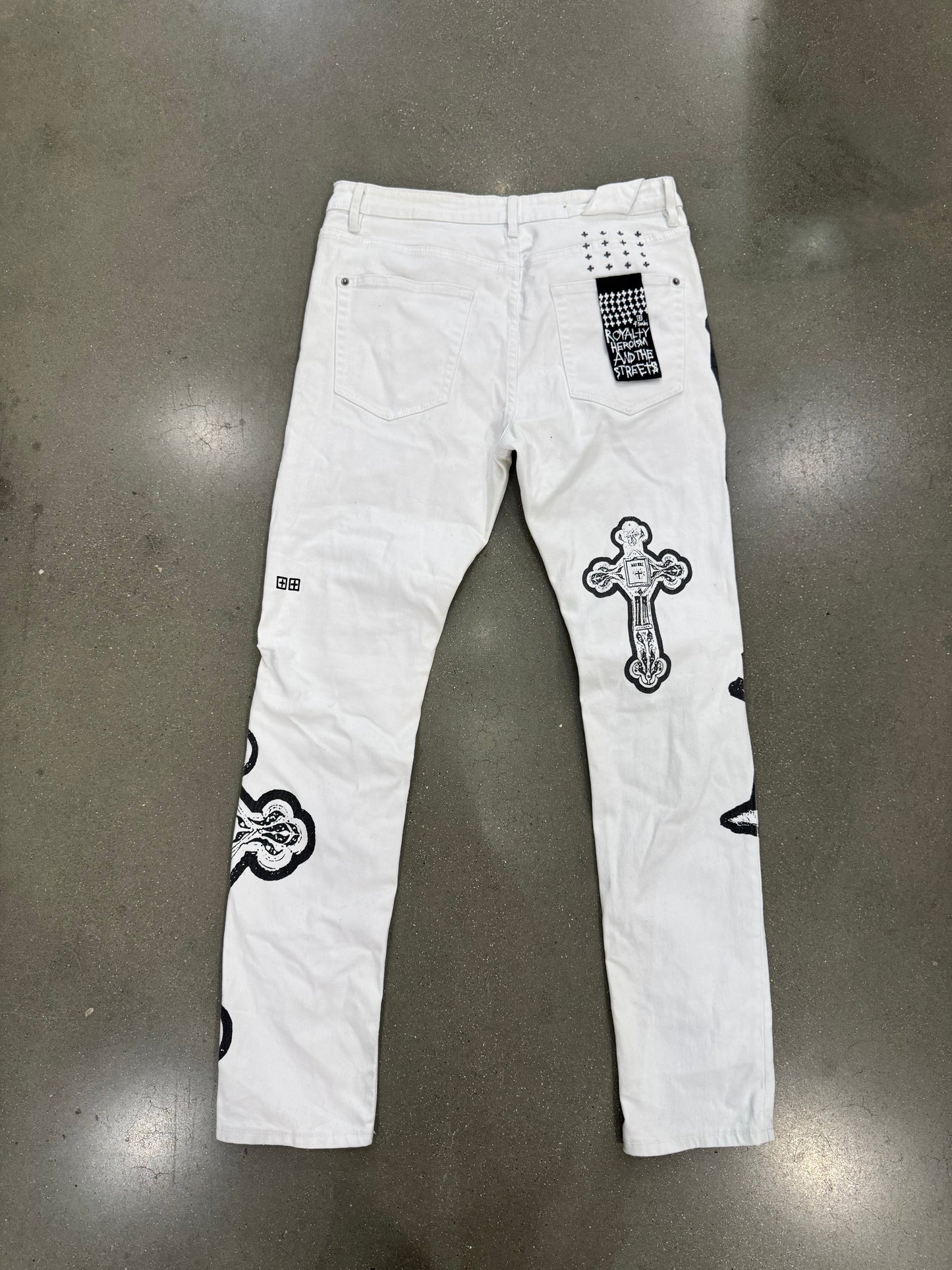Preowned Ksubi Patchwork White Denim Pants