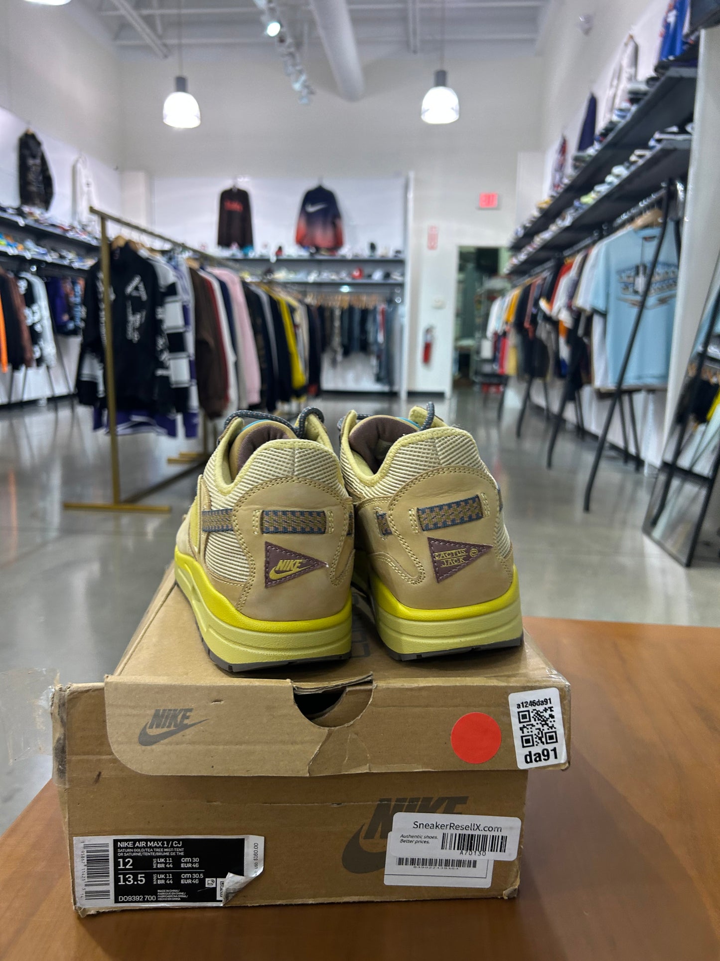 Preowned Travis Scott Air Max 1 Saturn Gold