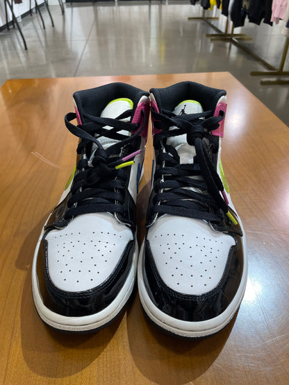 Preowned Air Jordan 1 Mid White Black Cyber Pink