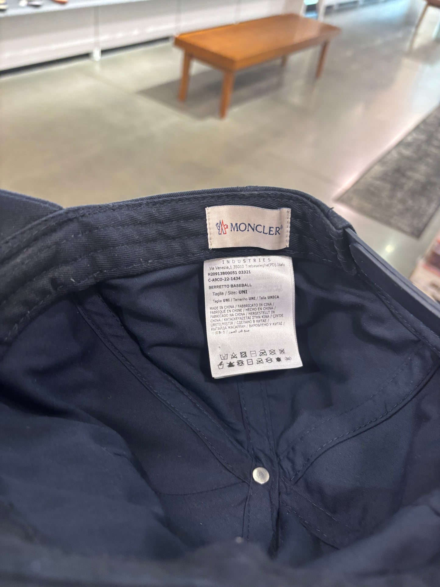 Preowned Moncler Barretto Baseball Hat Navy
