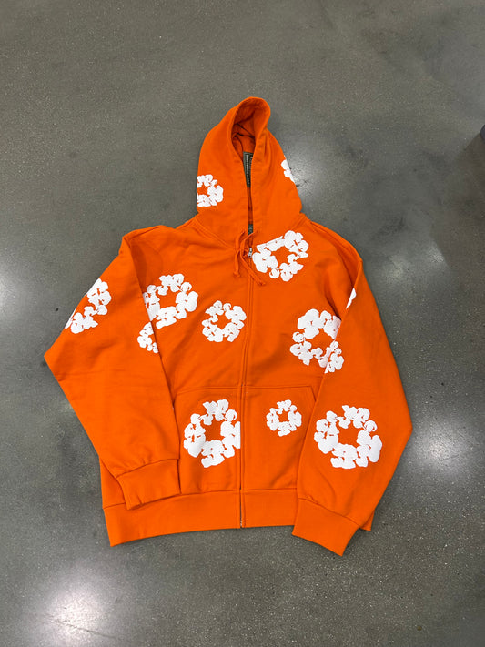 Denim Tears Cotton Wreath Zip Hoodie Orange