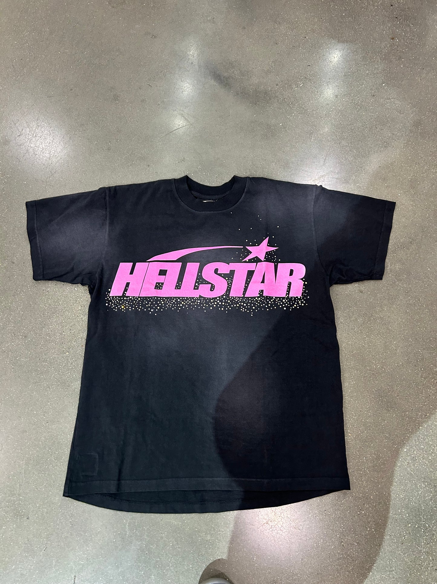 Preowned Hellstar Classic Rhinestone Tee Pink