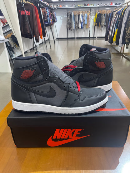 Air Jordan 1 Black Satin Gym Red