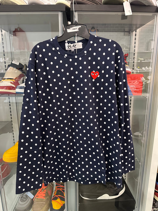 Comme des Garçons Polka Dot Shirt Navy