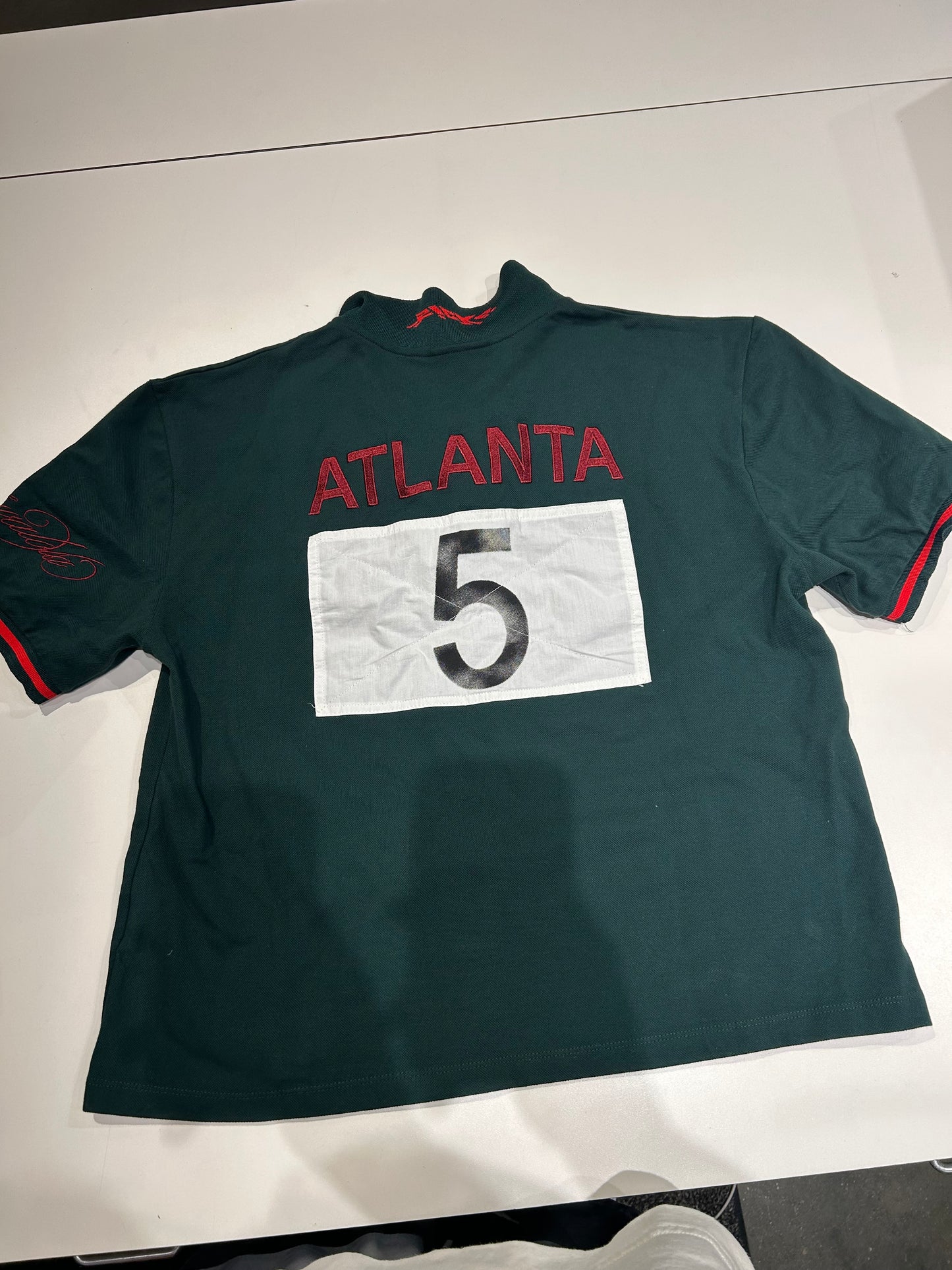 Preowned FEIN Relaxed Polo Shirt Green Red