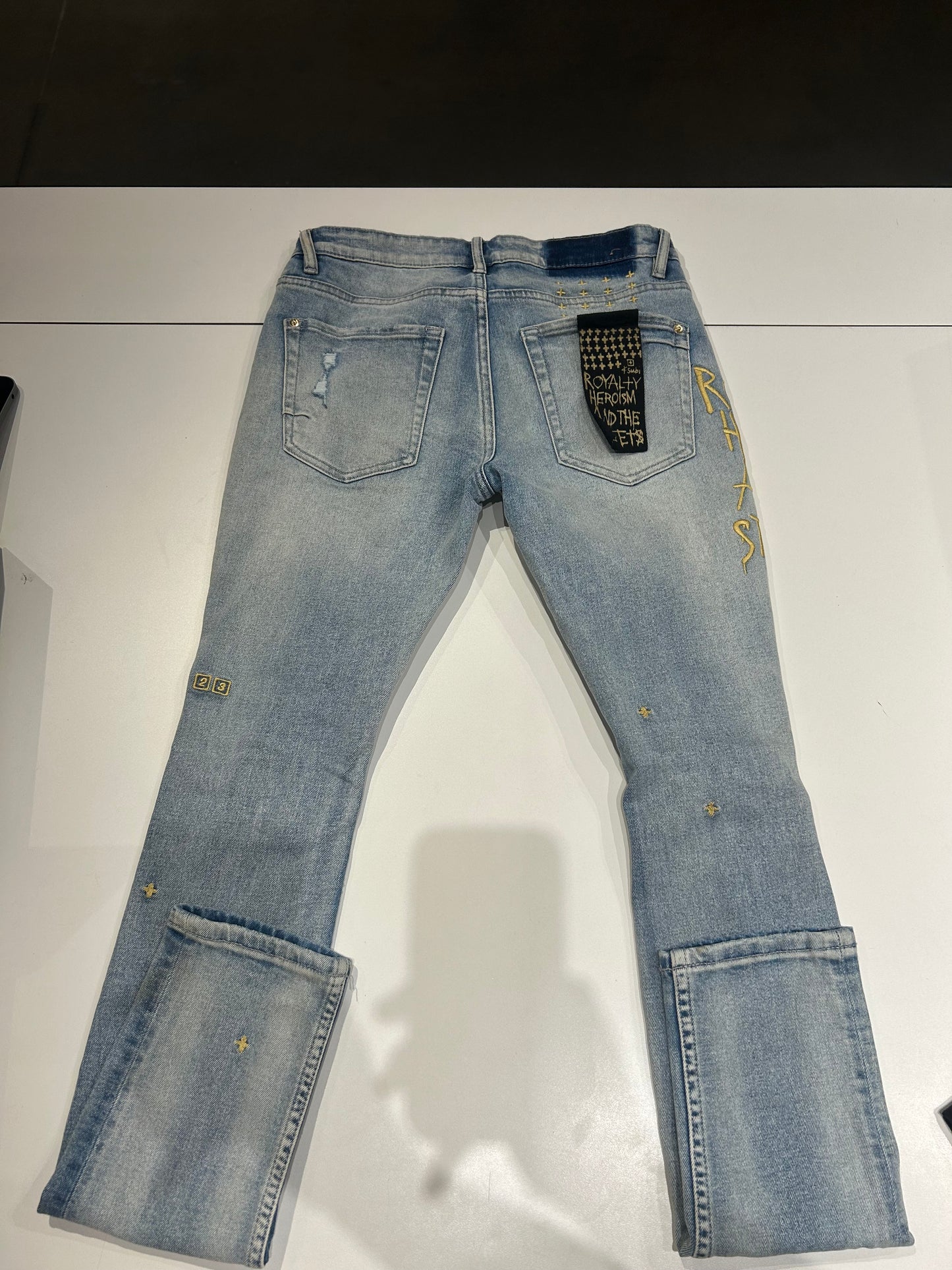 Preowned Ksubi 23 Van Winkle Limited Embroidered Jeans Blue