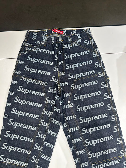 Supreme Jacquard Logos Double Knee Denim Painter Jean