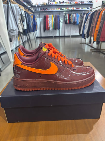 Preowned Nike Air Force 1 Low Patent Leather Dark Team Red Safety Orange