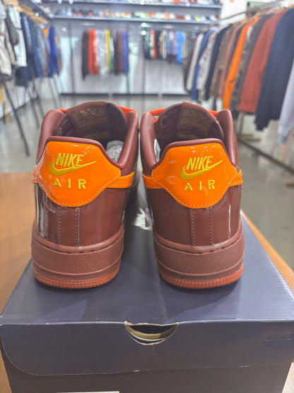 Preowned Nike Air Force 1 Low Patent Leather Dark Team Red Safety Orange
