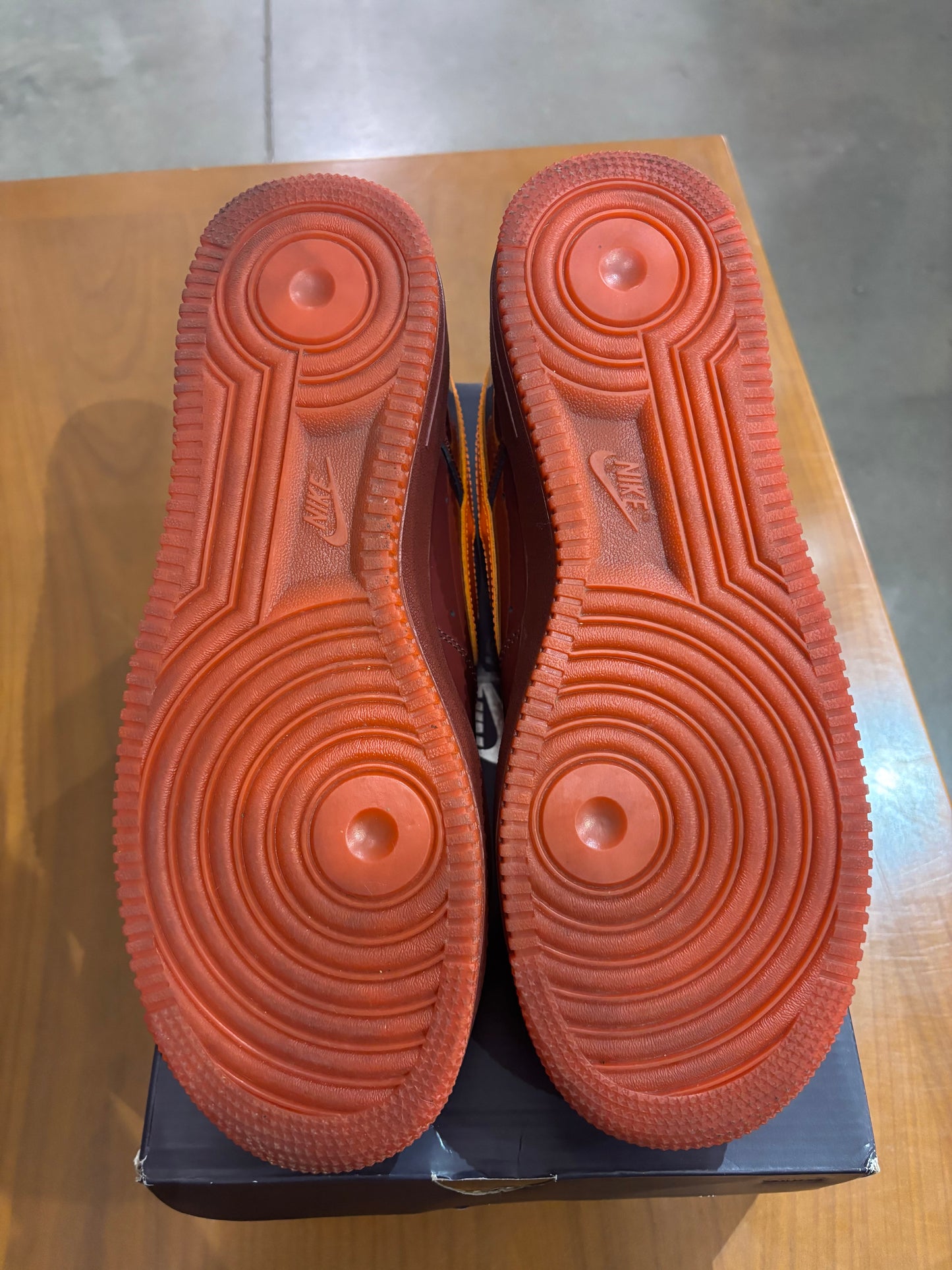 Preowned Nike Air Force 1 Low Patent Leather Dark Team Red Safety Orange