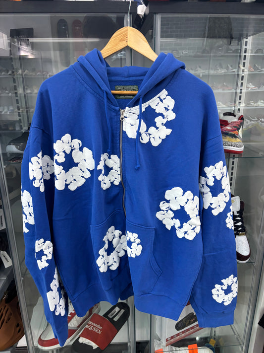 Denim Tears Cotton Wreath Zip Hoodie Blue