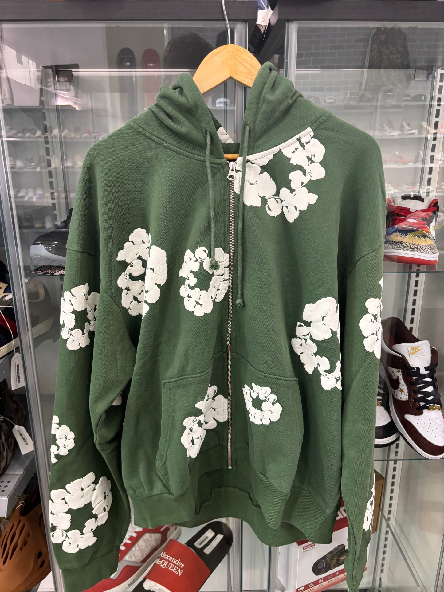 Denim Tears Cotton Wreath Zip Hoodie Green