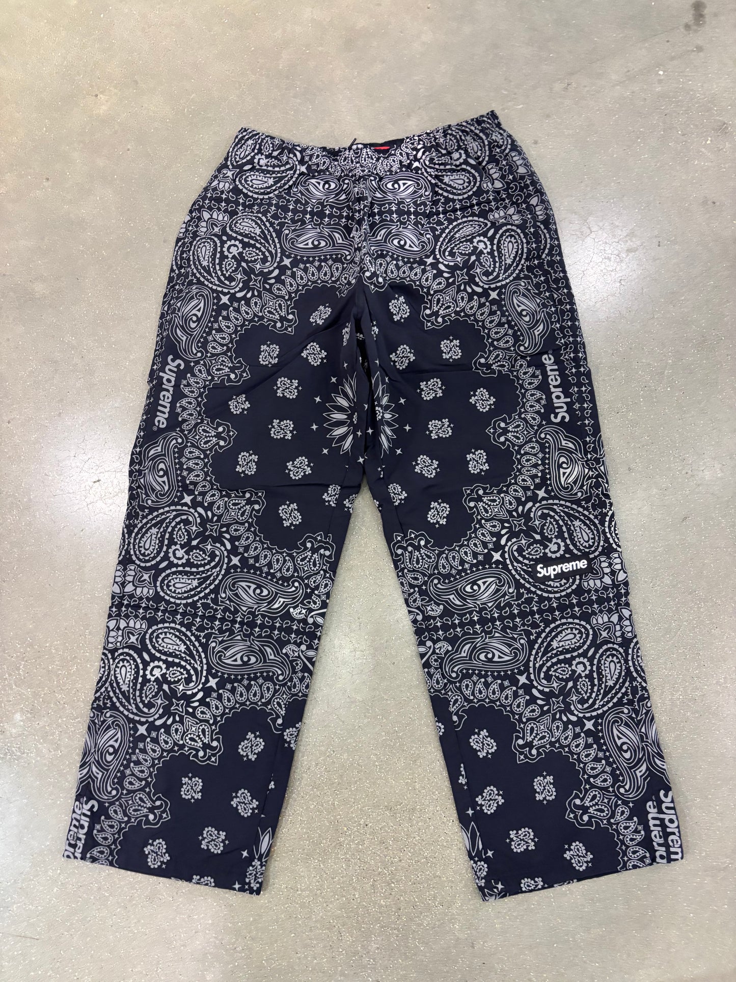 Supreme Reflective Bandana Track Pant Black