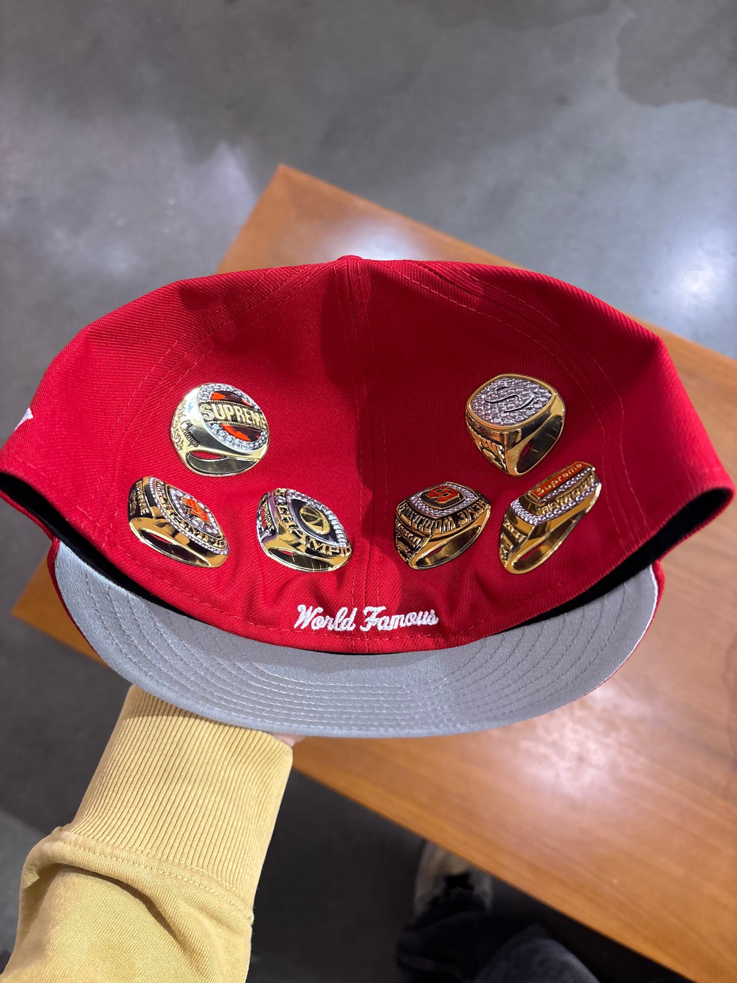 Supreme Rings Box Logo New Era Hat Red