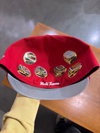 Supreme Rings Box Logo New Era Hat Red