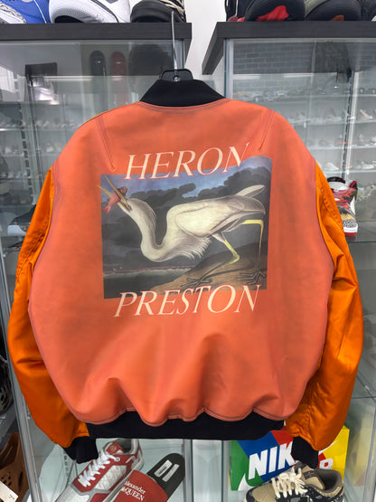 Heron Preston Two-Tone Bomber Jacket Orange