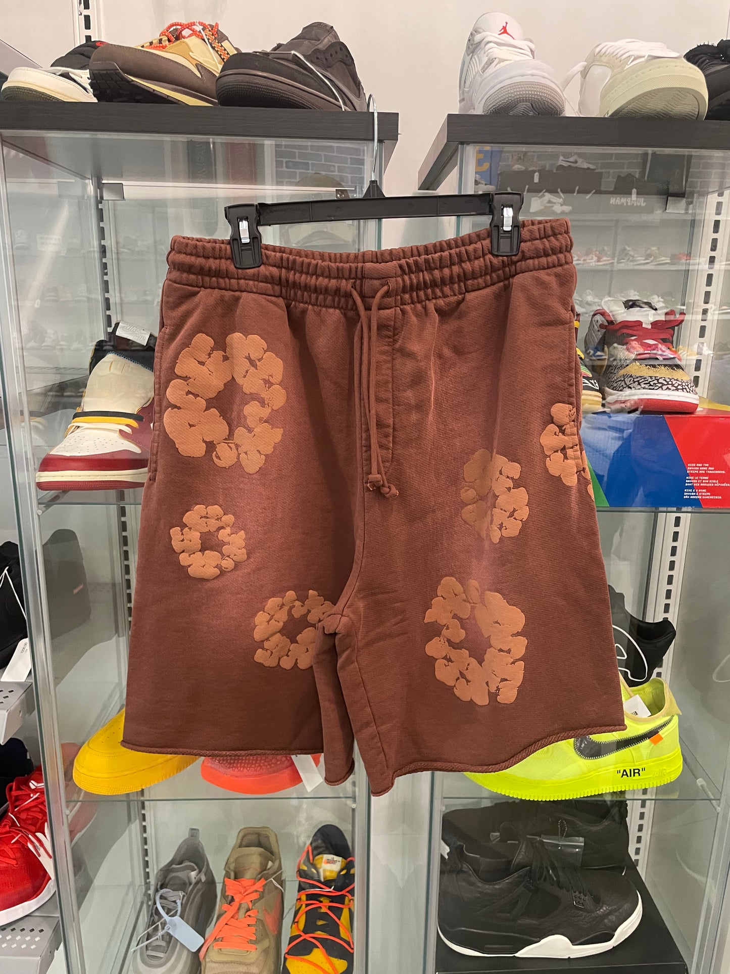 Denim Tears Mono Cotton Wreath Sweat Shorts Brown