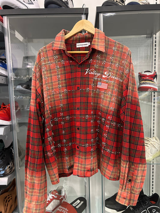 PREOWNED Vale Red Rhinestone Flannel