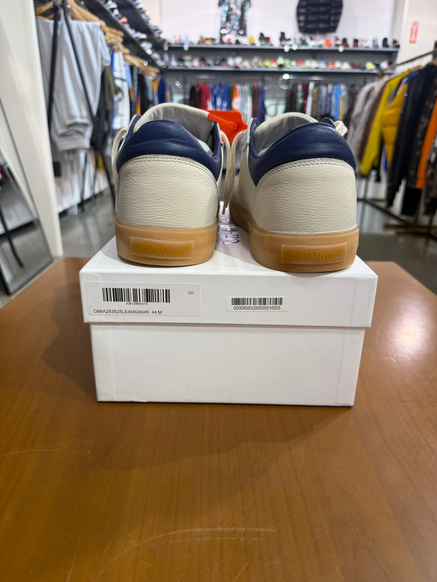 Off White Vulcanized Low Top Light Blue