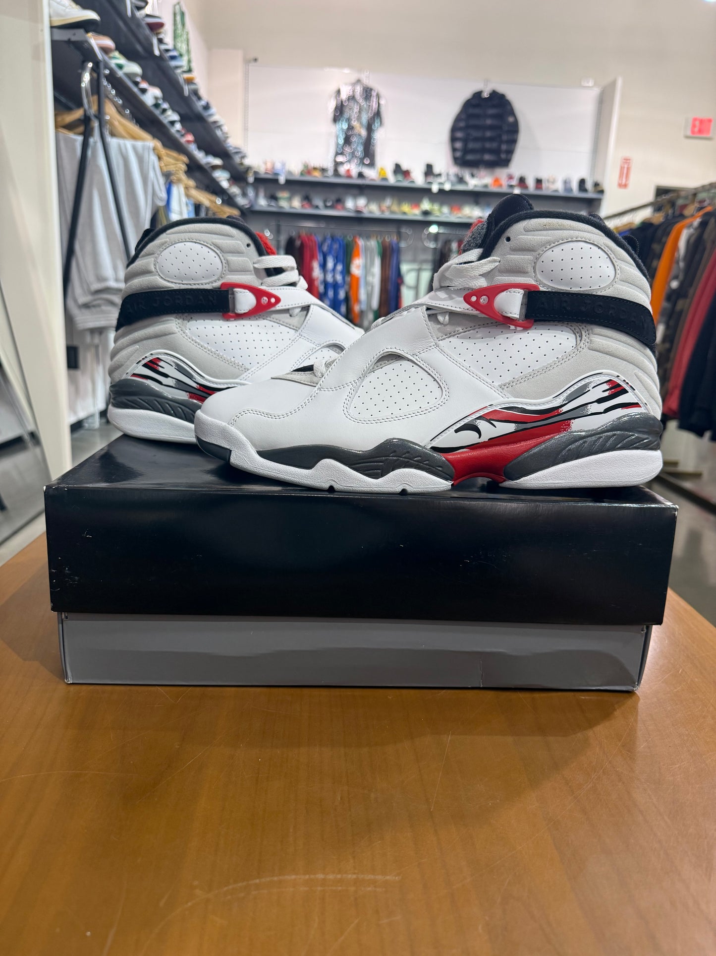 Preowned Air Jordan 8 White True Red
